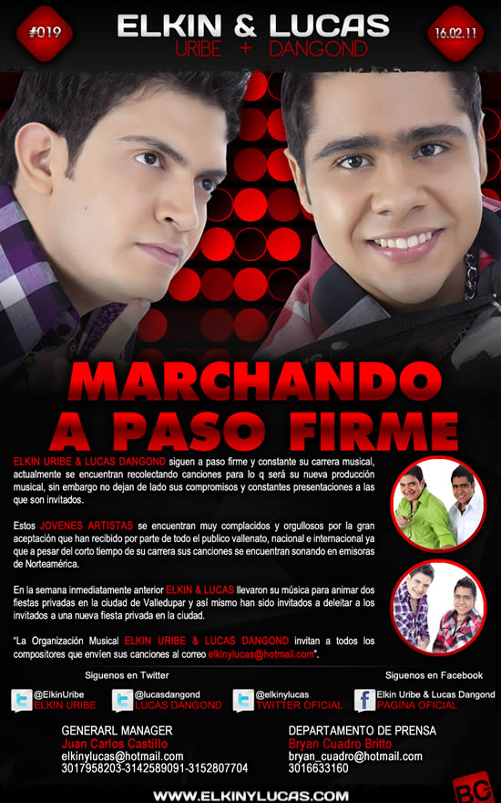 Elkin Uribe & Lucas Dangond marchando a paso firme